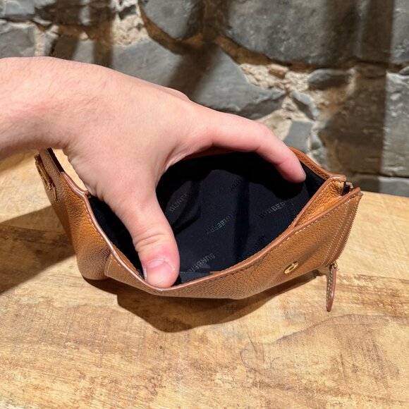 Burberry TB Compact Trifold Tan Grained Leather Wallet - Picture 3 of 16